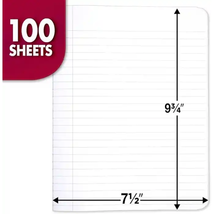 Black Marble kompozisyonu kitap, Wide Rule, 9 – 3/4 x 7 – 1/2, 100 sheets