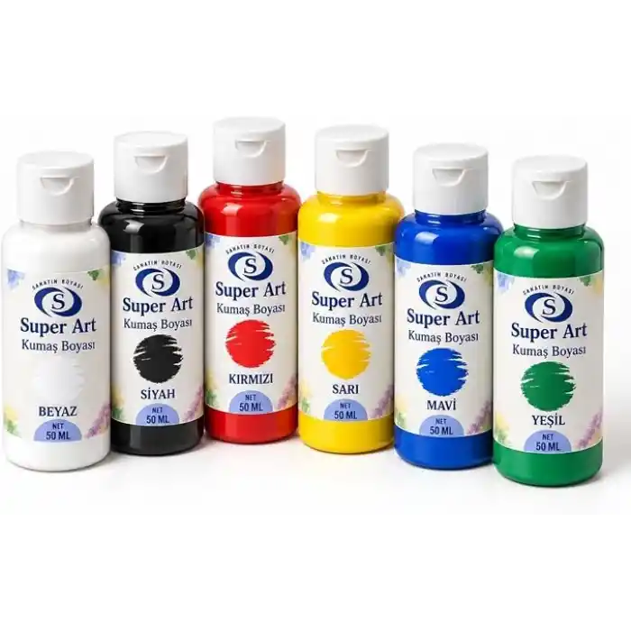 Super Art Kumaş Boyası Seti 6lı 6 x 50 ml