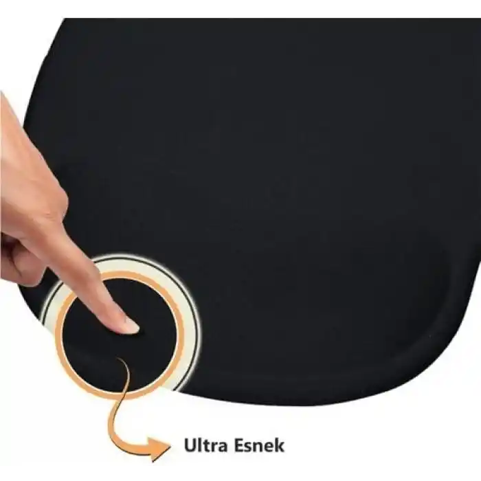Black Deer Bilek Destekli Ergonomik Mouse Pad, Rahat Fare Padi, Fare Altlığı, Ofis ve Oyun İçin, Kaymaz Taban, Siyah