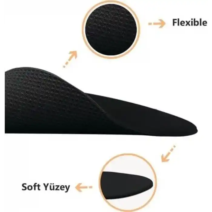 Black Deer Bilek Destekli Ergonomik Mouse Pad, Rahat Fare Padi, Fare Altlığı, Ofis ve Oyun İçin, Kaymaz Taban, Siyah