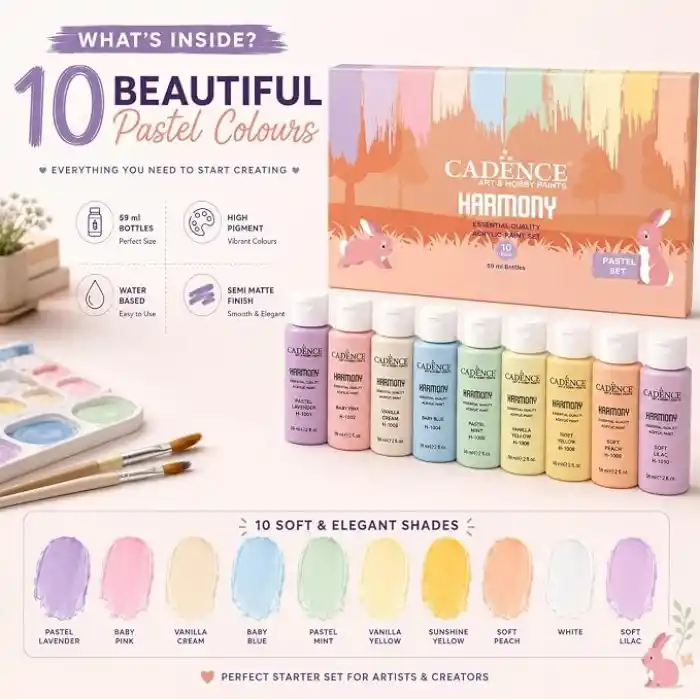 Cadence HARMONY AKRİLİK 10LU SET PASTEL RENKLER 59ML