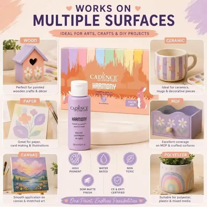 Cadence HARMONY AKRİLİK 10LU SET PASTEL RENKLER 59ML