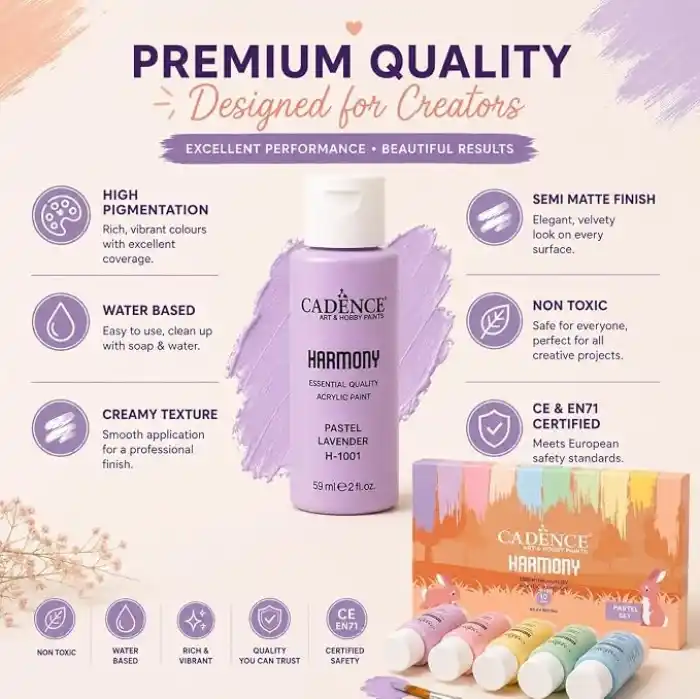 Cadence HARMONY AKRİLİK 10LU SET PASTEL RENKLER 59ML