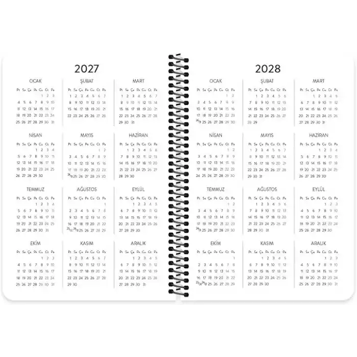 Hisli Şeyler 2027- A5 Spiralli Haftalık Ajanda - Vallahi Zehir Gibiyim