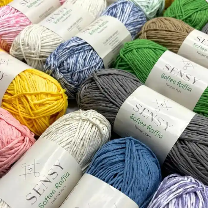 Premium Softee Raffia Yumuşak Çok Renkli Rafya Kağıt Ebruli El Örgü İpi Hobi İp (Gün Batımı)