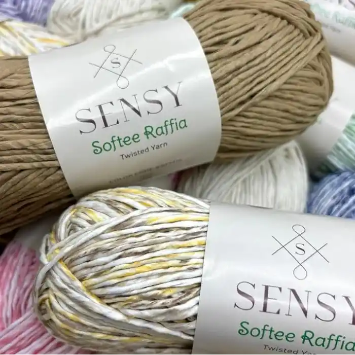 Premium Softee Raffia Yumuşak Çok Renkli Rafya Kağıt Ebruli El Örgü İpi Hobi İp (Gün Batımı)