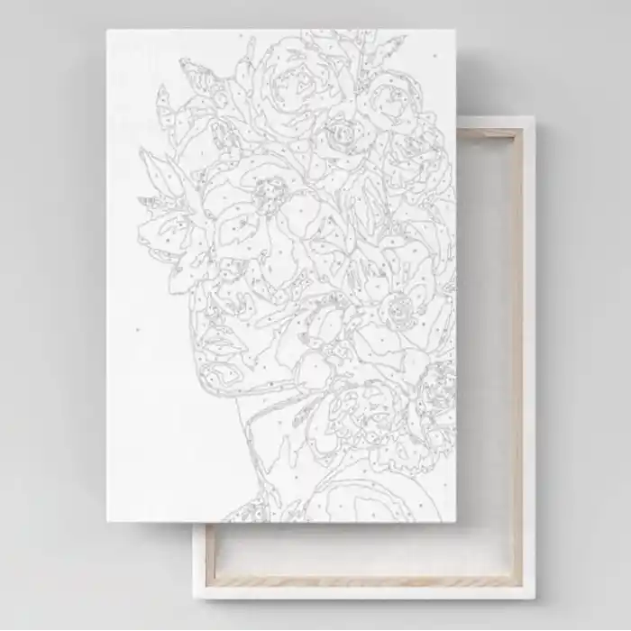 Palmiye Hobi Sanat Sayılarla Boyama Tuval Seti Fırça Boya Dahil (Çıtalı) 40x50 CM - İnci Küpeli Kız