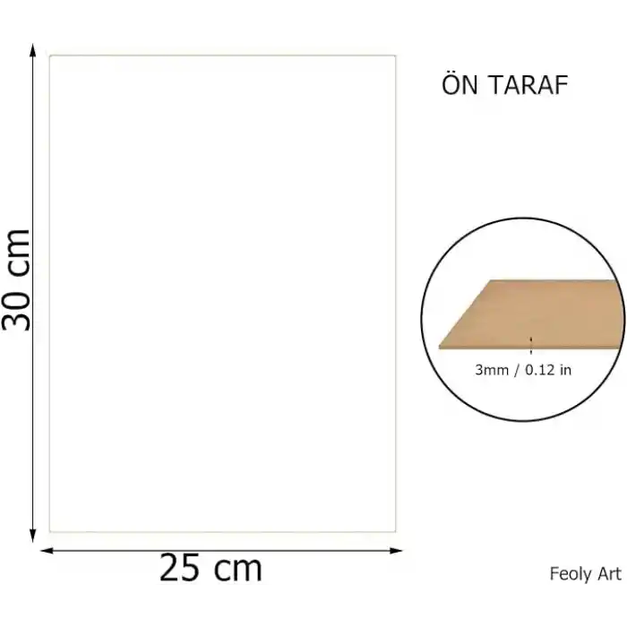 3 mm 25x30 MDF Plaka (4 ADET) - Hobi, Maket, Ahşap El Sanatları İçin Uygun (4`lü Paket)
