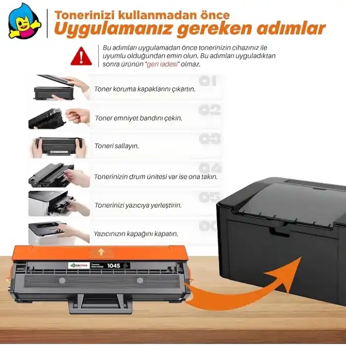 TonerMAX® MLT-D104S Muadil Toner 2li Avantaj Paket/ ML-1660 / ML-1665 / ML-1670 / ML-1675 Samsung Uyumlu Muadil Toner
