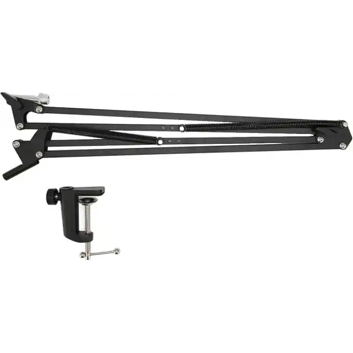 Coverzone Mikrofon Standı Multi Fonksiyonel İster Mikrofon İster Işık Aydınlatma Stant Katlanabilir Açısı Ayarlanabilir Masa Kenarına Kıskaçlı Model MicSt1