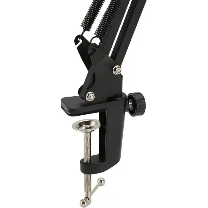 Coverzone Mikrofon Standı Multi Fonksiyonel İster Mikrofon İster Işık Aydınlatma Stant Katlanabilir Açısı Ayarlanabilir Masa Kenarına Kıskaçlı Model MicSt1