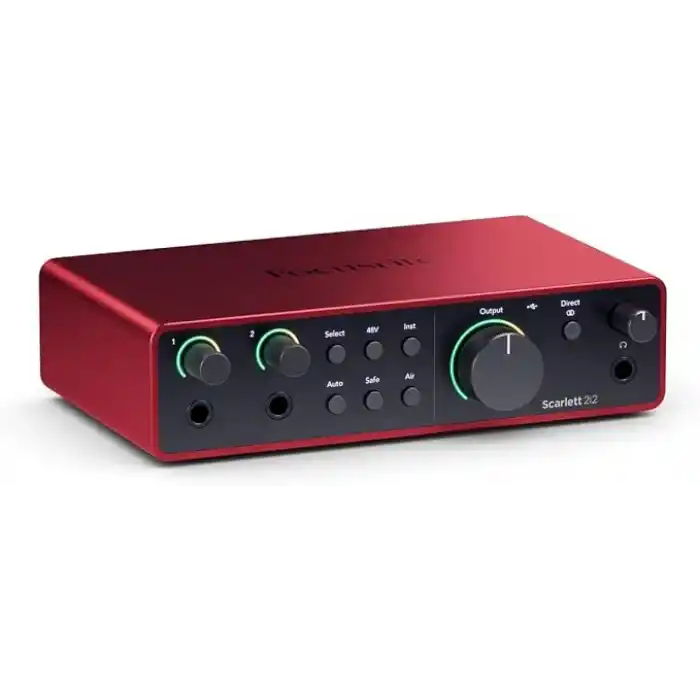 Focusrite Scarlett 2i2 Gen 4 Ses Kartı: Kayıt, Şarkı Yazma, Yayın ve Podcasting İçin USB Audio Arayüzü, Stüdyo Kalitesinde Kayıt ve Kayıt Yapmanız İçin Gerekli Tüm Yazılımlar