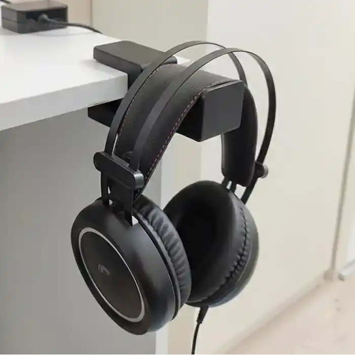 Premium Siyah Asılabilir Masa Kenarı Kulaklık Standı, Ergonomik ve Sağlam