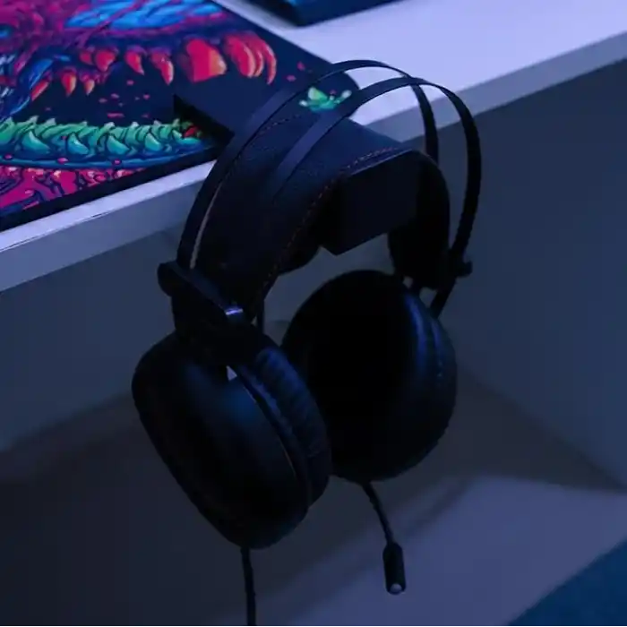 Premium Siyah Asılabilir Masa Kenarı Kulaklık Standı, Ergonomik ve Sağlam