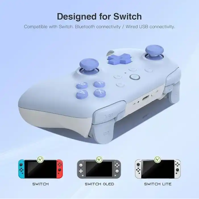8Bitdo Ultimate 2C Bluetooth Controller for Switch 2, Switch/OLED/Lite, Hall Effect Joysticks, Non-linear Digital Triggers, Remappable L4/R4 Bumpers, 6-axis Motion, Rumble Vibration (Blue)