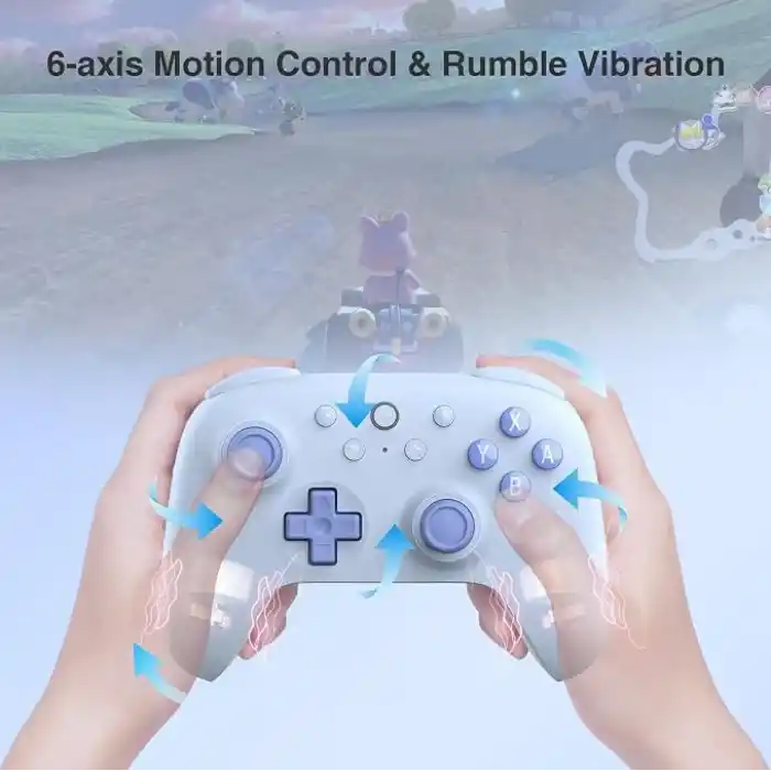 8Bitdo Ultimate 2C Bluetooth Controller for Switch 2, Switch/OLED/Lite, Hall Effect Joysticks, Non-linear Digital Triggers, Remappable L4/R4 Bumpers, 6-axis Motion, Rumble Vibration (Blue)
