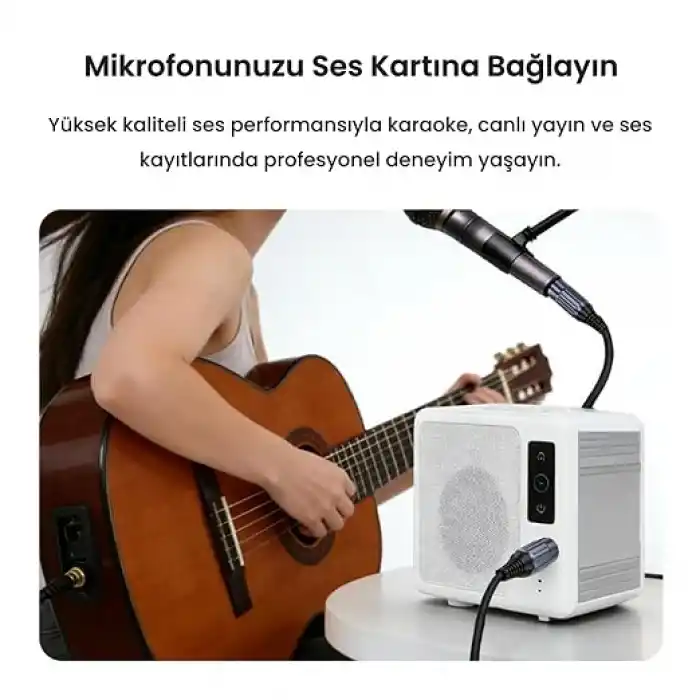 VegGieg XLR Erkek Dişi Profesyonel Mikrofon Kablosu Hi-Fi Ses Kalitesi OFC Bakır Enstrüman Ses Kablosu 3 Metre