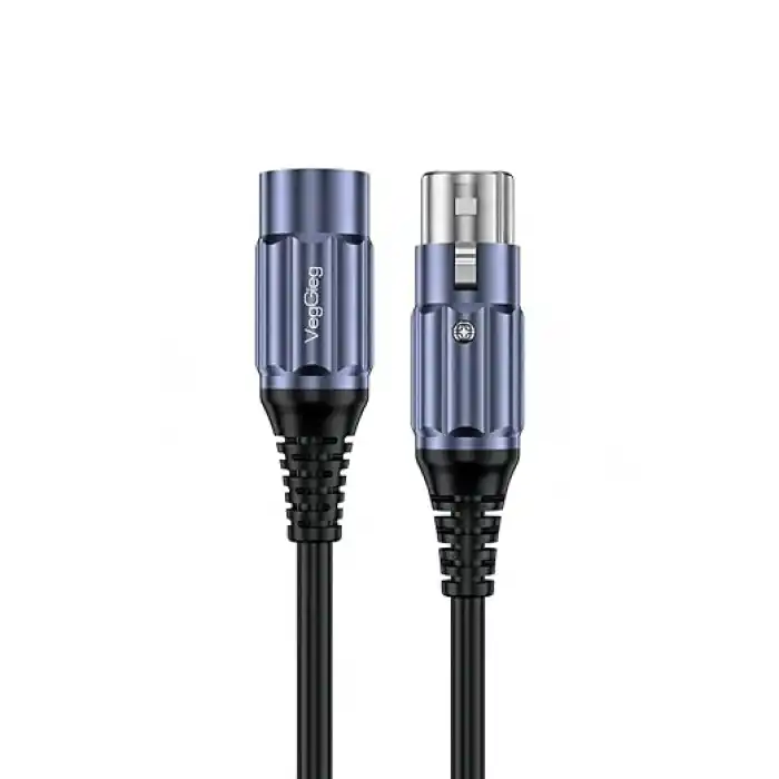 VegGieg XLR Erkek Dişi Profesyonel Mikrofon Kablosu Hi-Fi Ses Kalitesi OFC Bakır Enstrüman Ses Kablosu 1.5 Metre