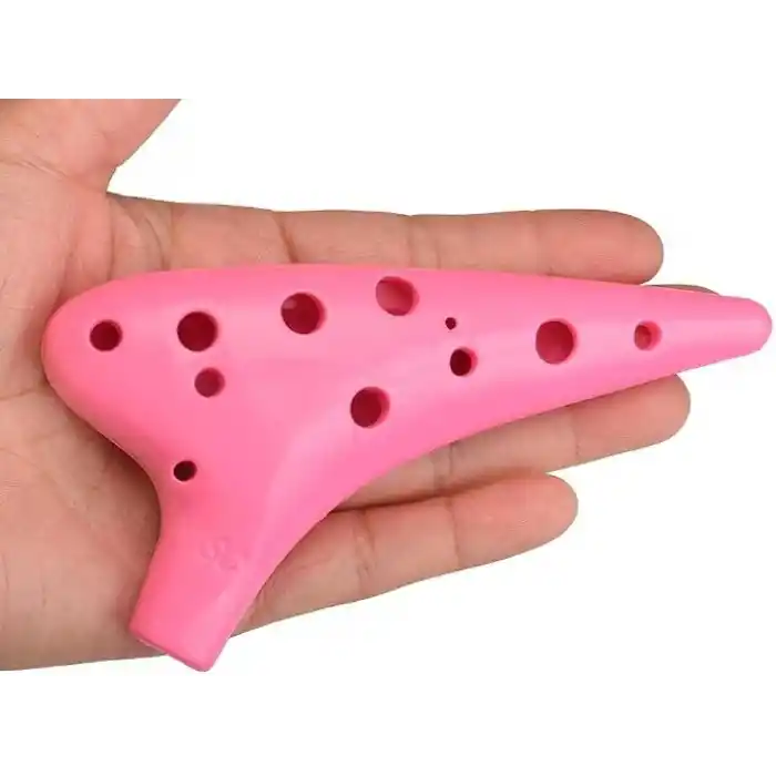 Valkyrie Ocarina 12 Delik Ocarina Alto C Ocarina Flüt Ocarina Sualtı Müzik Nefesli Enstrüman PEMBE