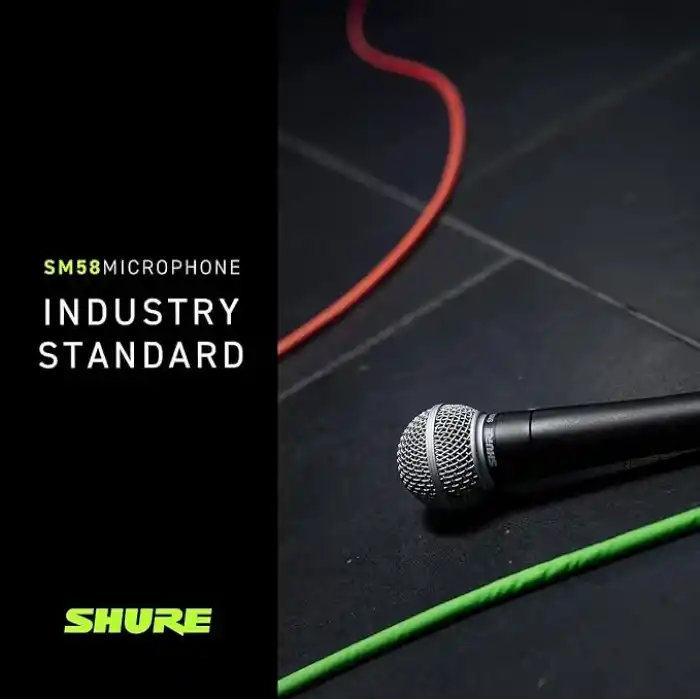 Shure SM58 Kardiyot Dinamik Vokal Mikrofonu, 25 XLR Kablo, Pnömatik Şok Montajı, Dahili Pop Filtreli Küre Örgü Izgara, A25D Mikrofon Klipsi, Saklama Çantası, 3-pin XLR Konnektör (SM58-CN)