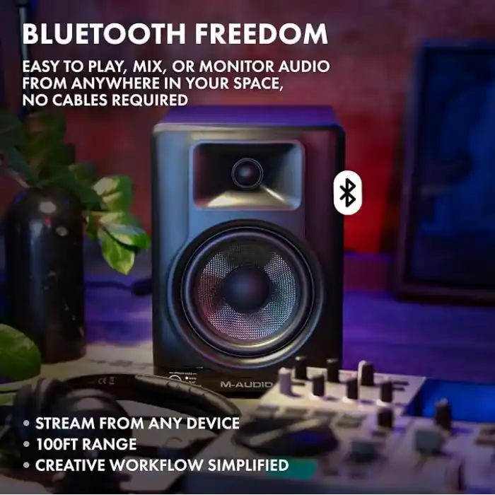 M-AUDIO BX5 BT - 5 DSP Destekli, Bluetooth Bağlantılı, Applikasyon Kontrollü Amplifikatörlü Stüdyo Hoparlörleri (Çift)