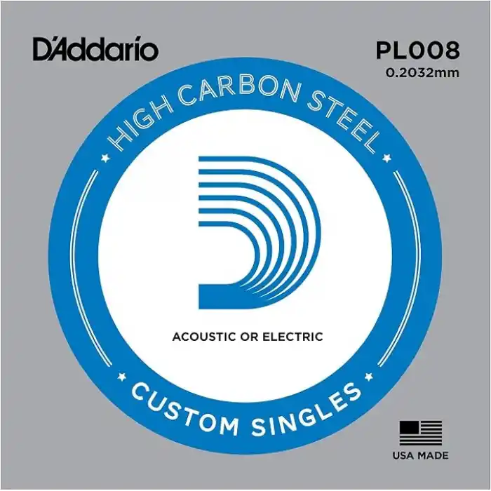 Daddario Pl008 Elektro Ve Akustik Tek Tel, E-(Mi), High Carbon St