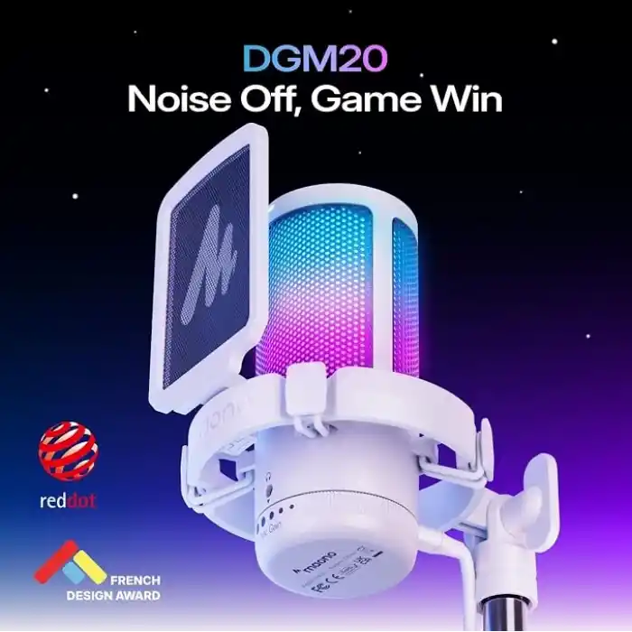 MAONO GDGM20S oyun USB mikrofonu, gürültü azaltma, RGB ışıklı kondansatörlü mikrofon, sessize alma, güçlendirme, monitör, kol desteği, yayın, podcast, Twitch, YouTube için pop filtresi