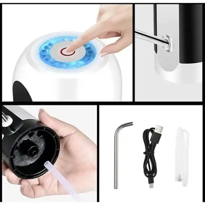 ARVALE Şarjlı Damacana Su Pompası – USB Şarj Edilebilir Otomatik Elektrikli, Tek Tuşla Kolay Kullanım