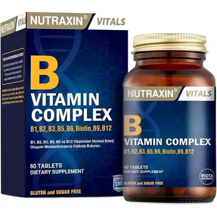 Nutraxin B Vitamin Complex 60 Tablet | 10 B Vitamini İçeren Güçlü Formül