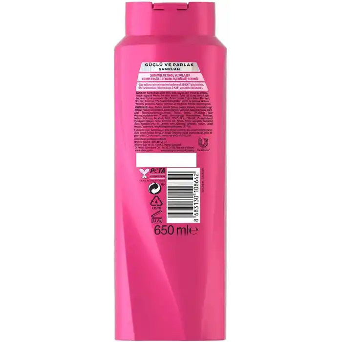 Elidor Saç Bakım Şampuanı, Güçlü ve Parlak, 650 ml