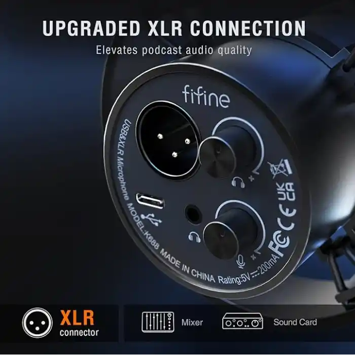 Fifine K688 USB - XLR Dinamik Yayıncı Youtuber Bilgisayar Oyuncu Stüdyo Mikrofonu