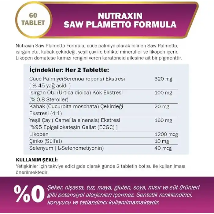 Nutraxin Saw Palmetto Formula 60 Tablet