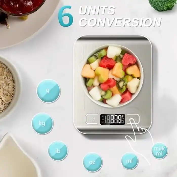 ARVALE Platin Mutfak Terazisi Dijital Tartı Hassas Lcd Ekranlı 5 Kg