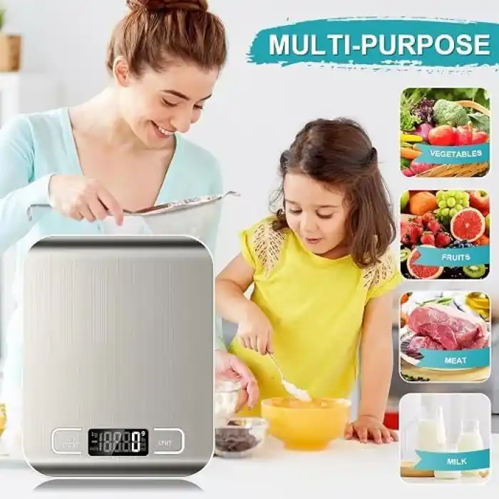ARVALE Platin Mutfak Terazisi Dijital Tartı Hassas Lcd Ekranlı 5 Kg