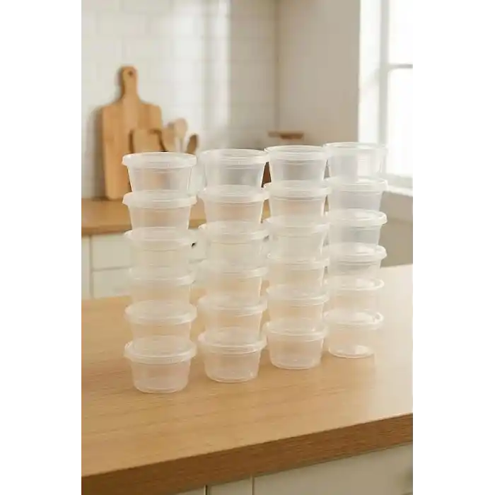 Orret Home 50 Adet 120 ml Saklama Kabı – 4 oz Kemik Suyu, İlik Suyu, Anne Sütü, Sos ve Püre Saklama Kabı, Dondurucu Uyumlu Buzluk Kabı, Sızdırmaz Kapaklı