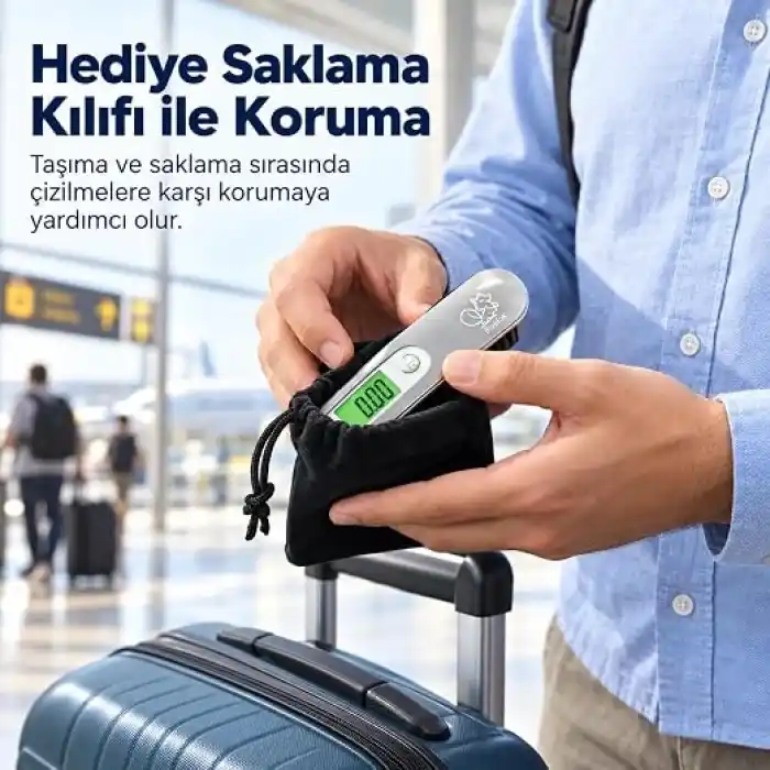 Bluefox Dijital Bagaj Tartısı - 50kg/110lb Kapasiteli, Dara Fonksiyonlu, Arkadan Aydınlatmalı LCD Ekran, Çoklu Ağırlık Birimi Seçenekleri, Taşınabilir & Ergonomik Tasarım