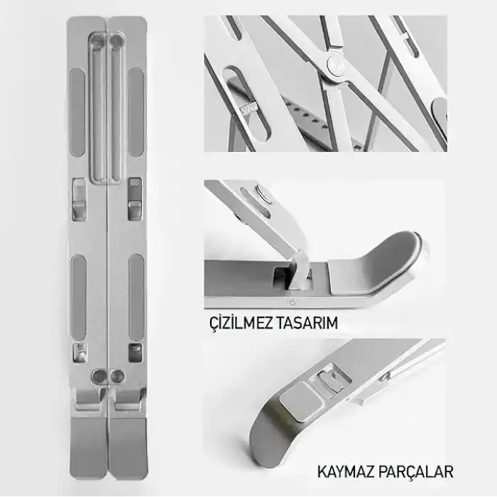 OBEV Taşınabilir Laptop Stant Bilgisayar Stant Notebook Stant Tüm Laptoplarla Uyumlu Bilgisayar Standı Taşınabilir Metal Kaymaz Stant Dizüstü Bilgisayar Stantları Stantı