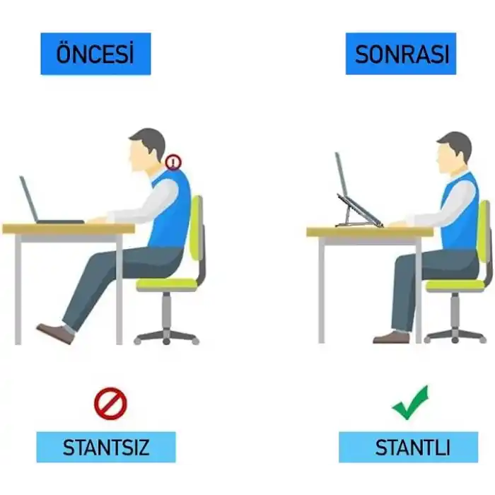 OBEV Taşınabilir Laptop Stant Bilgisayar Stant Notebook Stant Tüm Laptoplarla Uyumlu Bilgisayar Standı Taşınabilir Metal Kaymaz Stant Dizüstü Bilgisayar Stantları Stantı