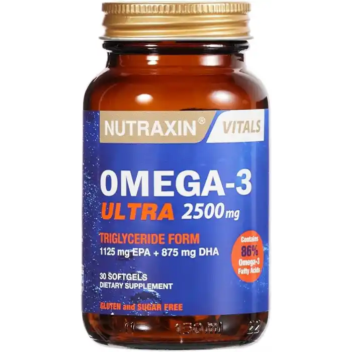 Nutraxin Vitals Ultra Omega-3 2500 mg 30 Kapsül Takviye Edici Gıda