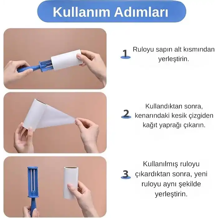 SOGUD Tüy Toplayıcı Set 7 Rulo + 1 Sap – Toplam 420 Yaprak – Kedi Köpek Tüyü ve Toz Temizleyici – Giyim, Koltuk, Halı ve Araç Koltuğu İçin Güçlü Yapışkanlı Ekonomik Paket