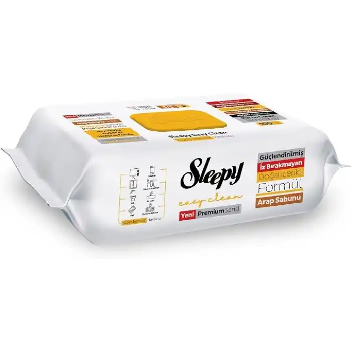 Sleepy Easy Clean Premium Arap Sabunu Katkılı Yüzey Temizlik Havlusu Mendili 100 Yaprak