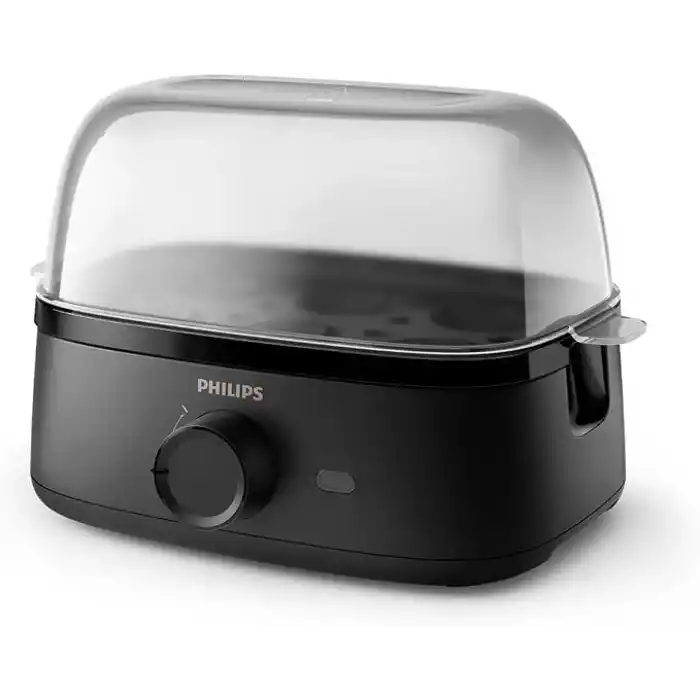 PHILIPS Yumurta Pişirici 3000 Serisi, 6 yumurtaya kadar aile boyutunda (yumuşak, orta, sert, haşlanmış), kolay temizlenir, aksesuar poşet ve yumurta kaşığı, 400 W, kompakt tasarım