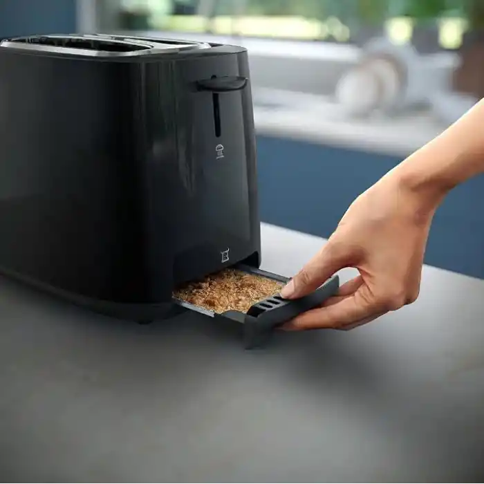 Philips Daily Collection Tost Makinesi - 2 dilim, 8 ayar Erişim. entegre hamur ısıtıcısı, Kompakt tasarım, Otomatik durma, Geniş yuva, Siyah (HD2581/90)