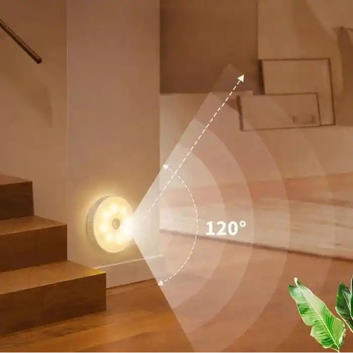 Amber LED Hareket Sensörlü Ledli Gece Lambası Şarj Edilebilir, Taşınabilir 4000k Günışığı (2 Adet)