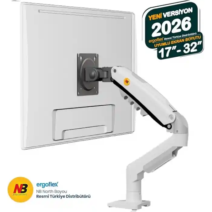North Bayou NB F80 Profesyonel 17-32 Inch Monitör Standı 2026 Versiyon (Beyaz)