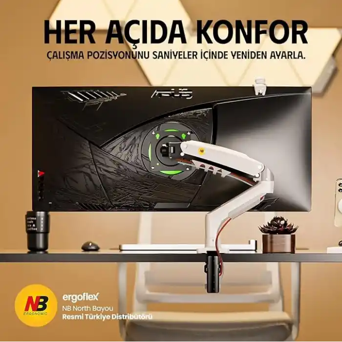 North Bayou NB F80 Profesyonel 17-32 Inch Monitör Standı 2026 Versiyon (Beyaz)