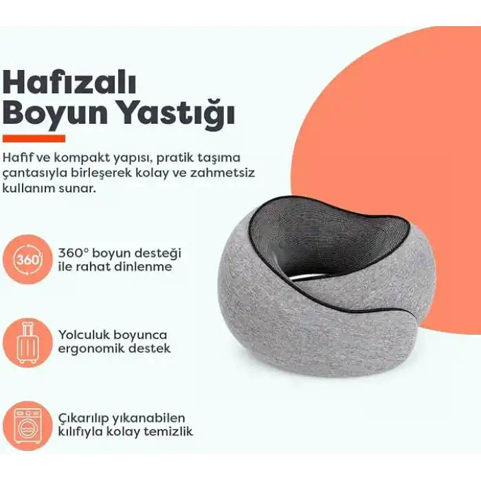 Visco Planet Ortopedik Spiral Seyahat Boyun Yastığı%100 Visco