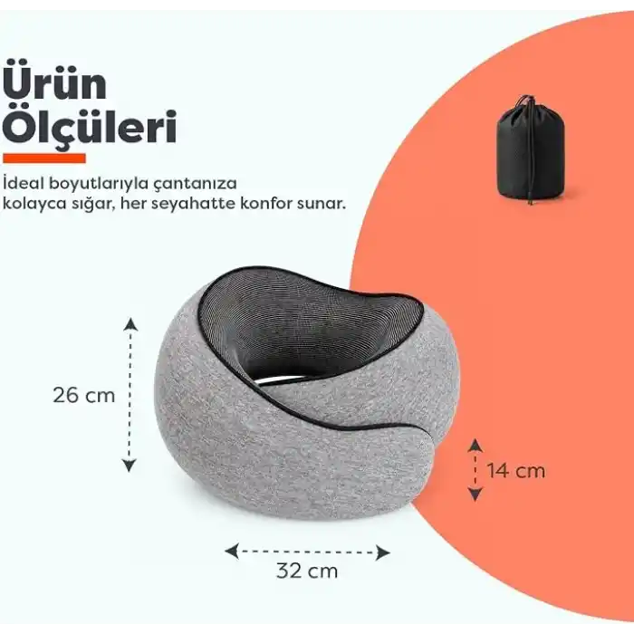 Visco Planet Ortopedik Spiral Seyahat Boyun Yastığı%100 Visco