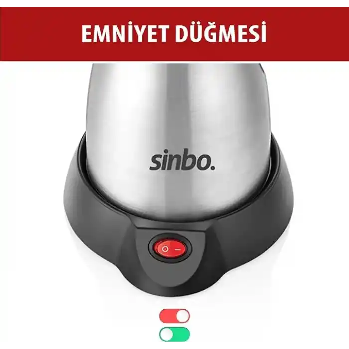 Sinbo SCM-2967 İnox Elektrikli Cezve – 5 Fincan Kapasiteli, Paslanmaz Gövdeli Türk Kahve Makinesi