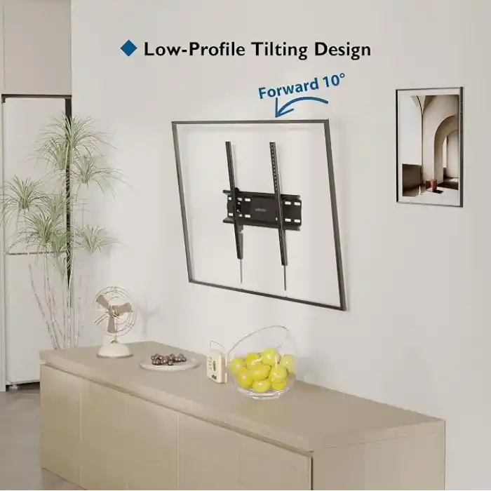 BONTEC 23-60 İnç TV Duvar Askı Aparatı – 10° Eğim Ayarlı, Yaylı Kilitli, VESA 400x400, 45 kg’a Kadar Taşıma Kapasiteli